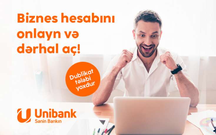 "Unibank"da onlayn biznes hesabını şəhadətnamə dublikatsız açmaq olar