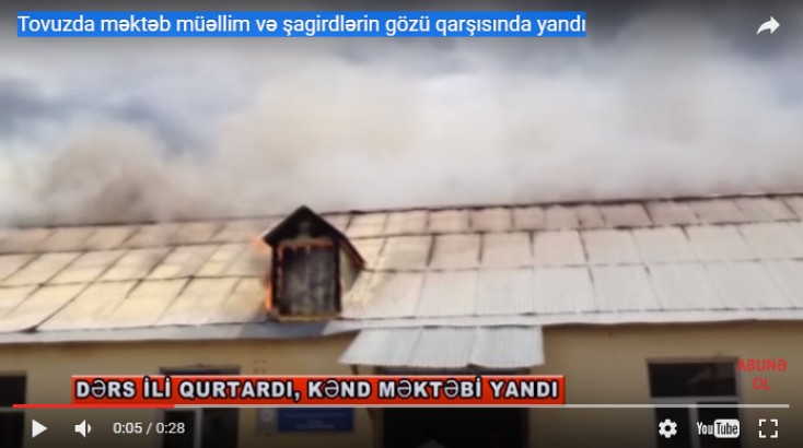  Azərbaycanda məktəb binası yandı