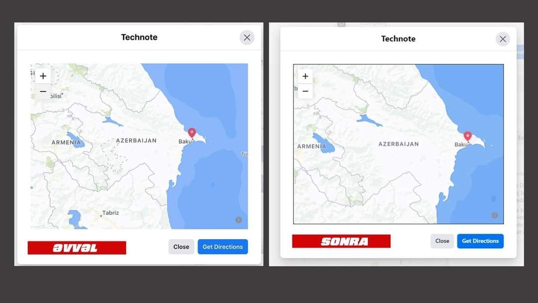 "Facebook" şirkəti Azərbaycanın xəritəsi ilə bağlı səhvini düzəltdi