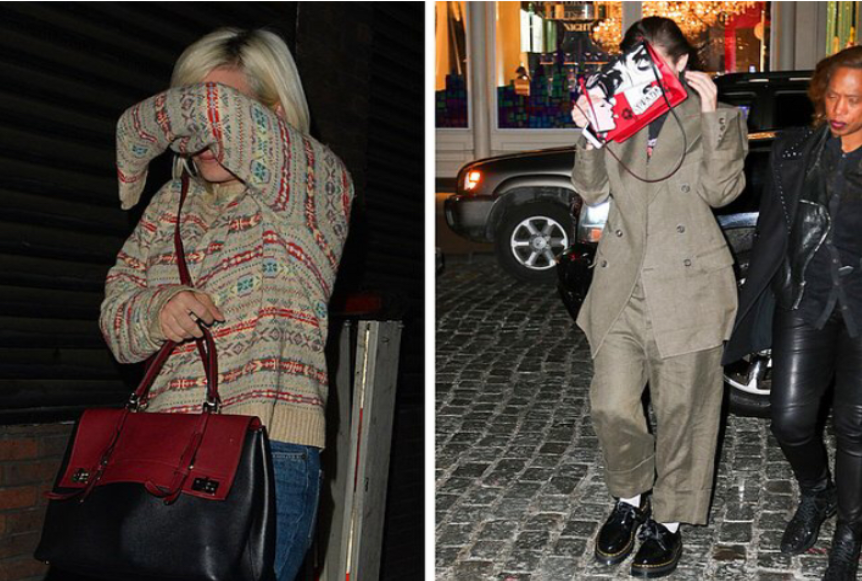 Paparazzilərdən qaçmaga calışarkən ortaya maraqlı görüntülər çıxaran məşhurlar 