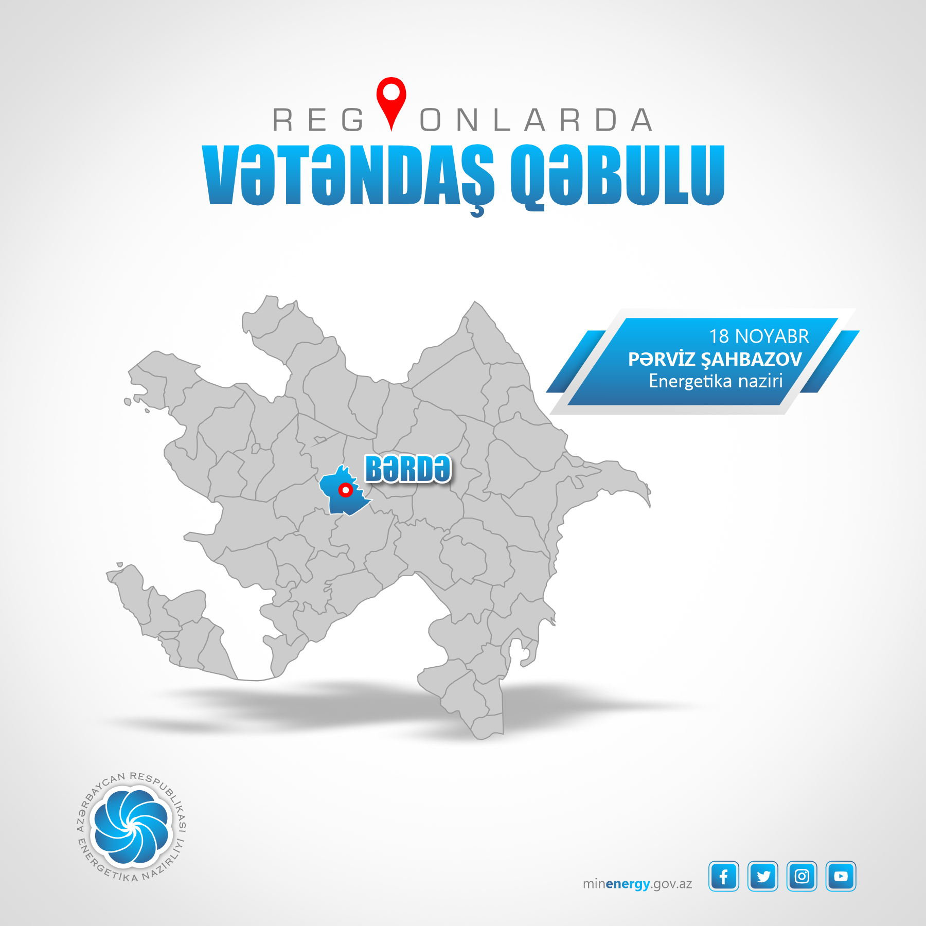 Pərviz Şahbazov Bərdədə vətəndaşları qəbul edəcək