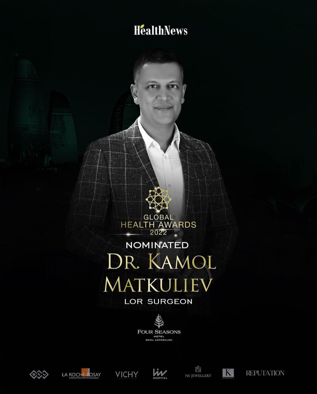 Özbəkistanın beynəlxalq tərübəli LOR mütəxəssisi Dr. Kamol Matkuliyev ölkəmizdə təltif olundu - 