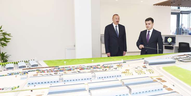 İlham Əliyev Abşeron Logistika Mərkəzinin açılışında iştirak edib
