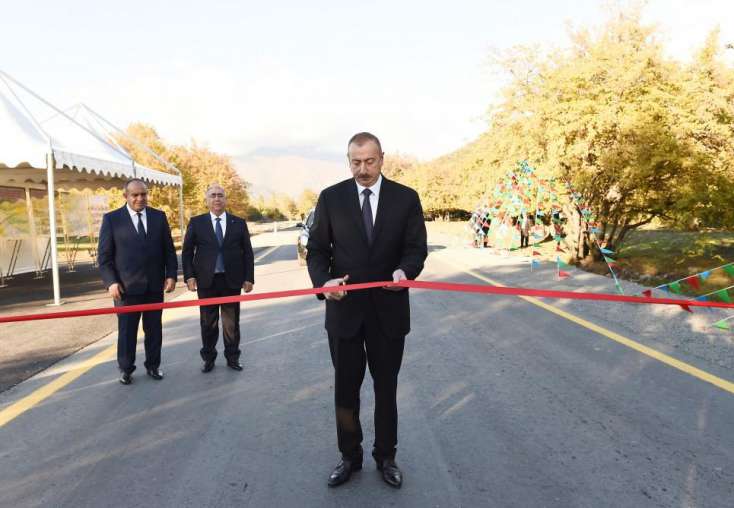 Azərbaycan Prezidenti Qax-Qıpçaq-Ağyazı avtomobil yolunun açılışını edib
