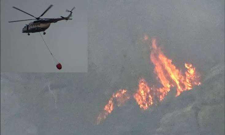 SON DƏQİQƏ: Azərbaycanda güclü yanğın - 2 helikopter göndərildi