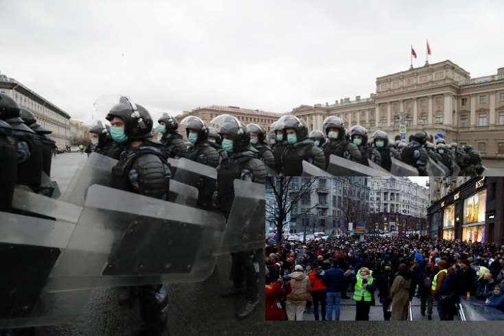 RUSİYA  AYAQDA: Kreml mühasirəyə alındı - Yüzlərlə insan həbs olunub / 