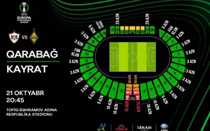 “Qarabağ” - “Kayrat” matçının biletləri satışa çıxarılır