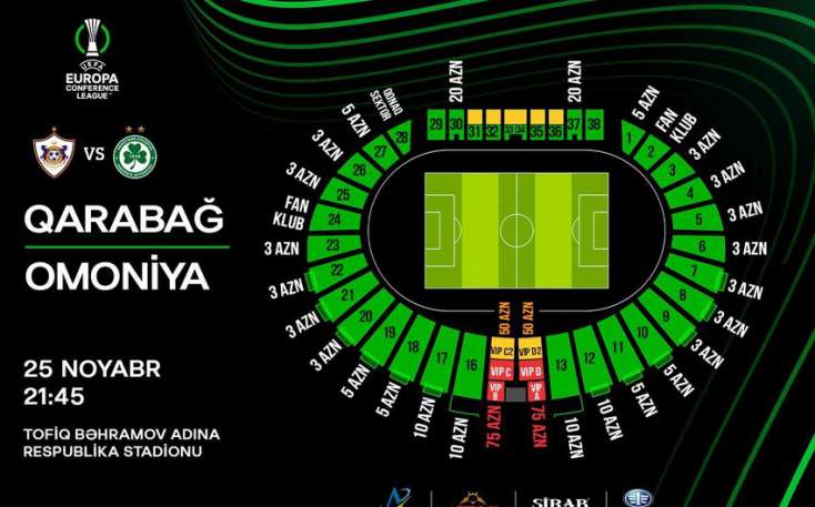 "Qarabağ" - "Omoniya" oyununun biletləri satışdadır