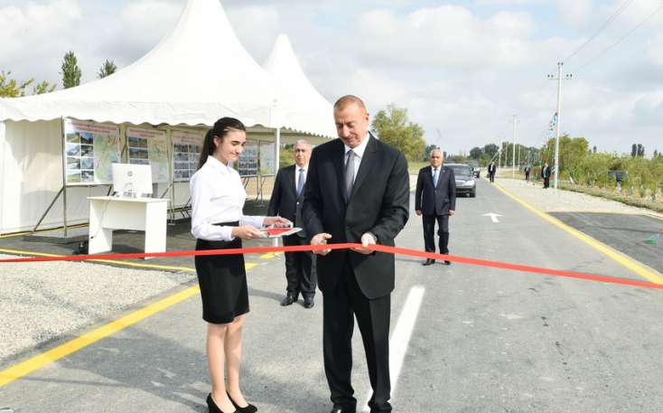 İlham Əliyev Quba-Qonaqkənd avtomobil yolunun açılışını edib