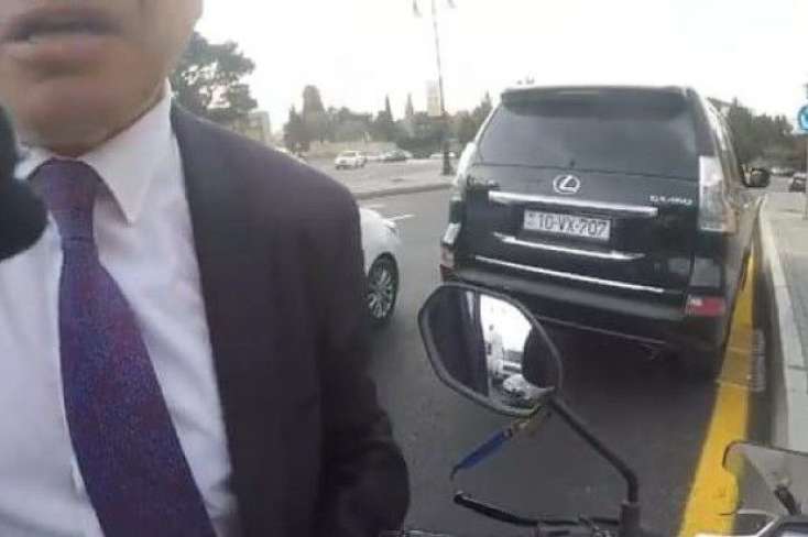 Motosiklet sürücüsünü döyən “Lexus” sahibi danışdı - VİDEO /