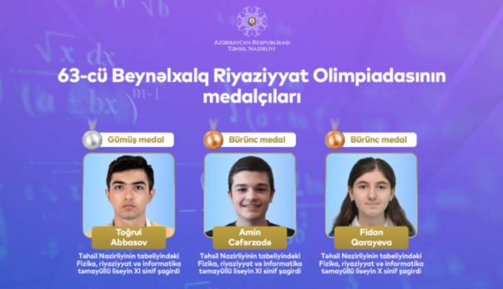 Məktəblilərimiz Beynəlxalq Olimpiadada 5 medal qazanıblar