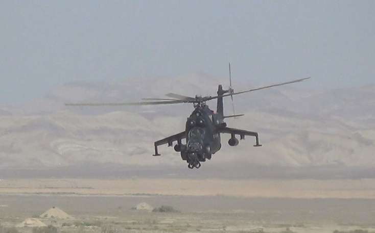 Azərbaycan Ordusunun helikopterləri təlim keçirib - 