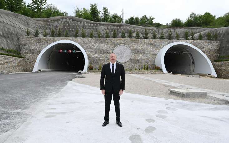 Prezident Qarabağda yeni tunelin açılışında iştirak etdi - 