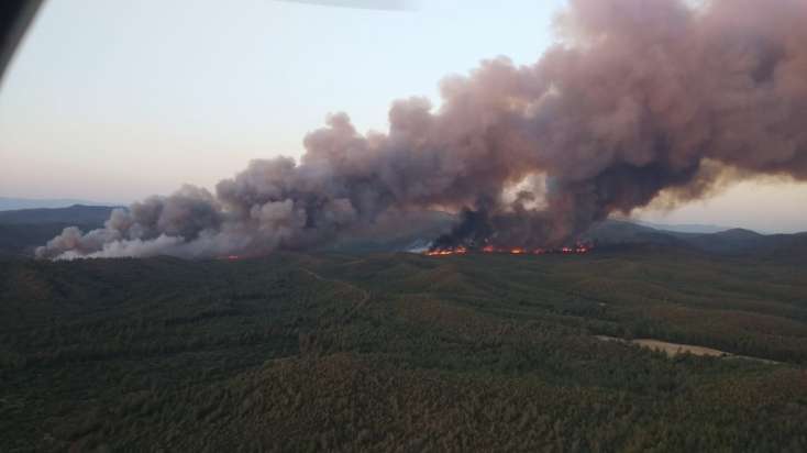 Türkiyədə meşə yanır, 4 helikopter havaya qalxdı