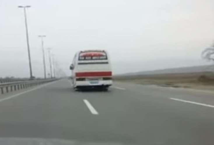 Bakı-Qazax yolunda təhlükəli avtobus