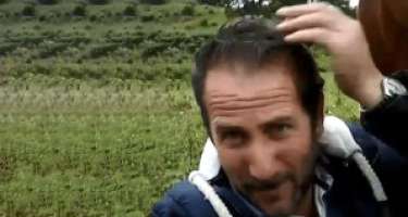 Jele əvəzinə inəkdən istifadə edən adam 