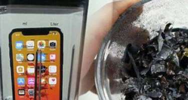 "İPhone X"ı blenderdən keçirib suya qatdı və içdi -