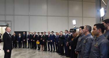 Prezident İlham Əliyev Sumqayıt Kimya Sənaye Parkında tütün məmulatları istehsalı fabrikinin açılışında iştirak edib -