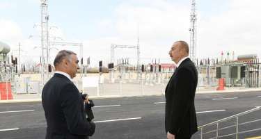 İlham Əliyev yenidən qurulan "Beyləqan-1" yarımstansiyasının açılışında iştirak edib