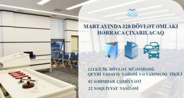 Martda 330-a yaxın əmlak hərraca çıxarılacaq