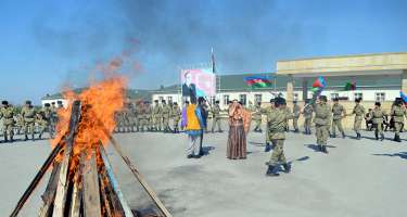 Novruz bayramı ərəfəsində hərbi hissədə tədbir keçirilib