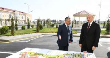 İlham Əliyev Kürdəxanıda məcburi köçkün ailələri üçün yeni yaşayış kompleksinin açılışında
