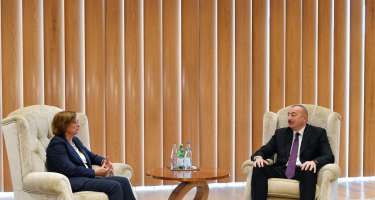 Prezident İlham Əliyev Qabriella Battaini-Draqonini  
