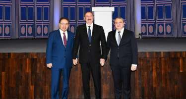 Prezident BDU-nun sabiq və indiki rektoru ilə - 