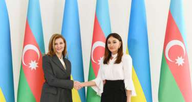 Azərbaycanın Birinci vitse-prezidenti Mehriban Əliyeva Yelena Zelenskaya ilə görüşüb