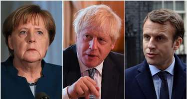 Makron, Merkel və Conson 