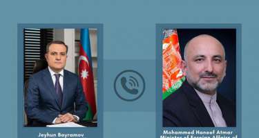 Ceyhun Bayramov əfqanıstanlı həmkarı ilə 