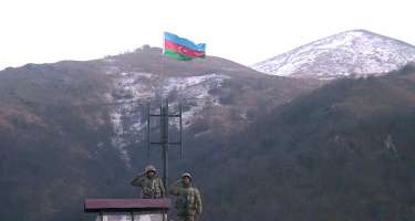  Kəlbəcər şəhərində Azərbaycan bayrağı qaldırılıb -  