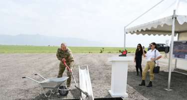 İlham Əliyev Zəngilanda hava limanının təməlini qoydu