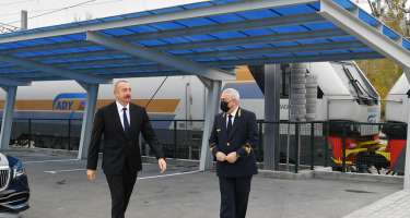 Prezident İlham Əliyev yeni Biləcəri lokomotiv deposunun açılışında iştirak edib