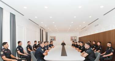 V.Eyvazov Türkiyədə təhsil almaq üçün seçilən polis əməkdaşlarını qəbul edib