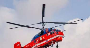 Moskvada helikopter  yandırıldı 