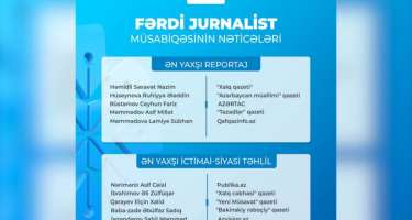 MEDİA “Fərdi jurnalist müsabiqəsi"nin nəticələrini açıqladı