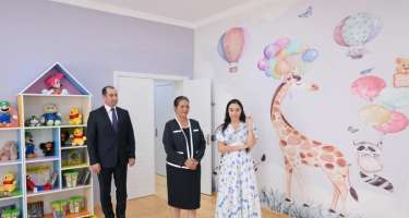 Leyla Əliyeva Şamaxıda bağçaların açılışında iştirak etdi