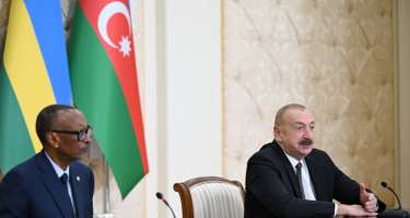 Azərbaycan və Ruanda prezidentləri mətbuata bəyanatlarla çıxış edib