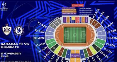 “Qarabağ” - “Çelsi” oyununun biletləri satışa çıxarıldı