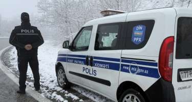 Qarlı havaya görə polis gücləndirilmiş rejimə keçdi