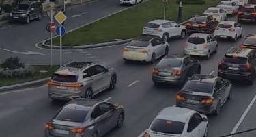 Paytaxtın bu yollarında tıxac yarandı