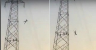 Elektrik dirəyinə dırmaşdı, partlayış baş verdi