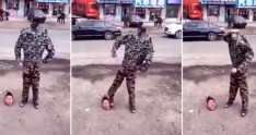 Kamera önündə baş "kəsdi"