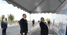 Prezident İlham Əliyev Mingəçevir-Bəhramtəpə avtomobil yolunun Mingəçevir-Mingəçevir stansiyası hissəsinin açılışında iştirak edib 
