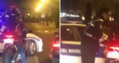 Bakıda motosiklet sürücüsü ilə polis əlbəyaxa oldular