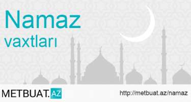 2018-ci ilin yanvar ayının namaz vaxtları