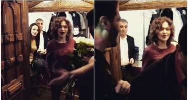 Rəqsanə İsmayılova əri ilə ad günündə 