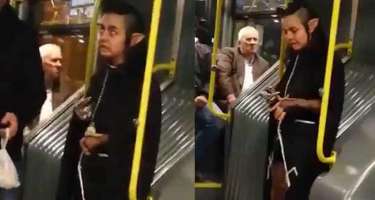 Metroda qəribə qadın peyda oldu