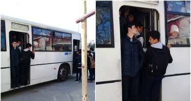Bakıda məktəblilərin TƏHLÜKƏLİ anları